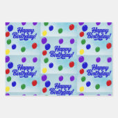 ビール50個、ハッピーバースデー、サークルスクイグル ラッピングペーパーシート (正面2)