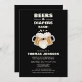 ビール&おむつバッシュパーティー 招待状 (正面/裏面)