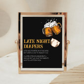 ビール&おむつ赤ちゃんシャワー深夜おむつ ポスター