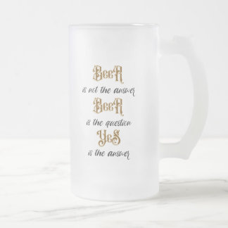 「ビール…は答えではない」モノグラム フロストグラスビールジョッキ