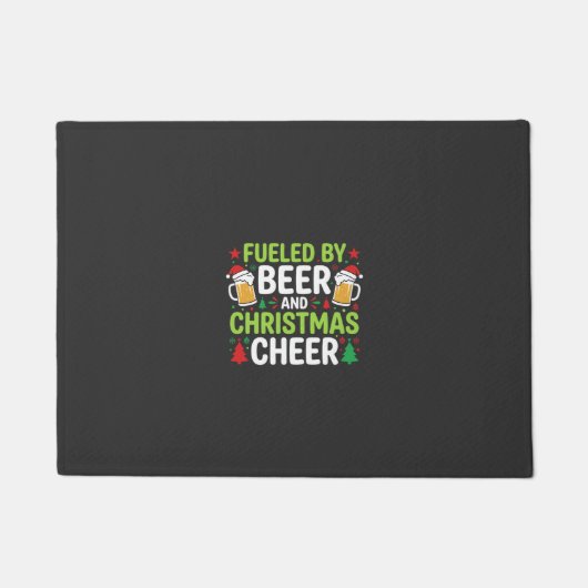 ビール クリスマスの歓喜 休日の飲酒 ベクター ドアマット (正面)