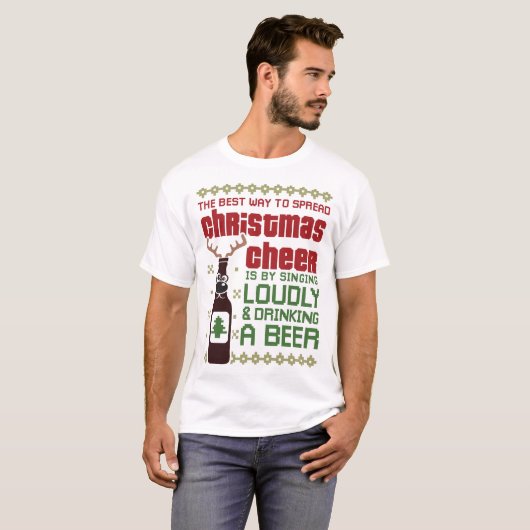 ビール – クリスマス最高のの応援を広める方法 Tシャツ (正面フル)