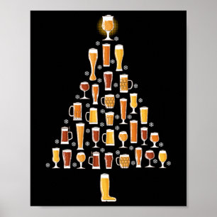 ビール クリスマス ツリー メンズ レディース ビール クリスマス イブニング ポスター