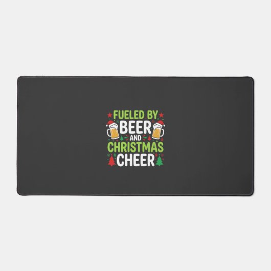 ビール クリスマス 歓喜 休日 飲酒 ベクター デスクマット (正面)