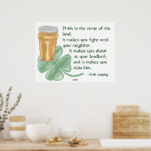 ビール&シャムロック/アイルランドことわざポスター ポスター (キッチン)