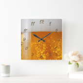 ビール スクエア壁時計 (ホーム)