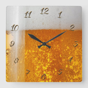 ビール スクエア壁時計