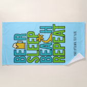 ビール – スリープ – ビーチカスタム文字ビーチタオル ビーチタオル (正面)