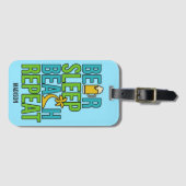 ビール – スリープ – ビーチ名前をカスタムする&カラー ラゲッジタグ (正面横)