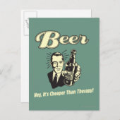 ビール:セラピーより安い ポストカード (正面/裏面)