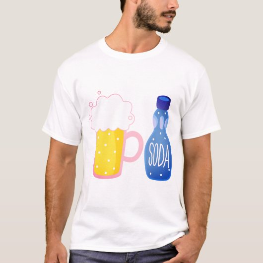 ビール,ソーダ,飲料写真 Tシャツ (正面)