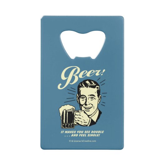 ビール:ダブルが見える クレジットカード栓抜き (正面)