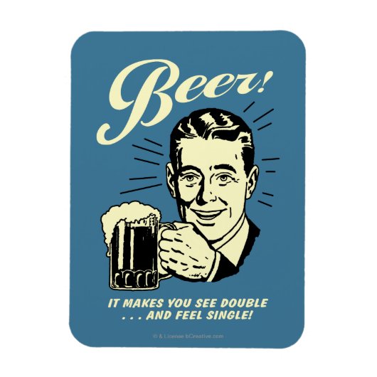 ビール：ダブルが見える マグネット (縦)