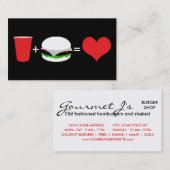 ビール+ハンバーガー=愛 名刺 (正面/裏面)