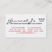 ビール+ハンバーガー=愛 名刺 (裏面)