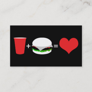 ビール+ハンバーガー=愛 名刺