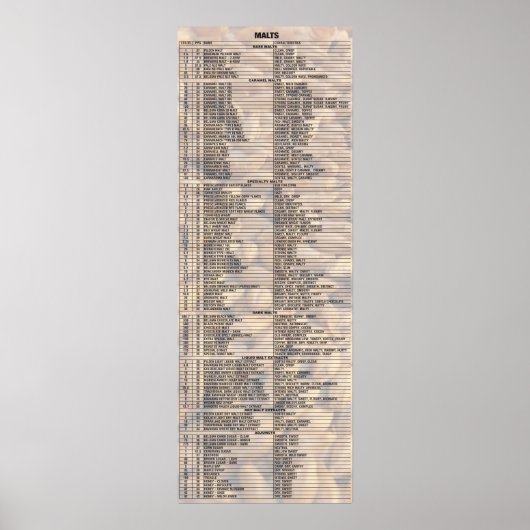 ビール・バイ・ザ・ナンバーズ – Malts ポスター (正面)