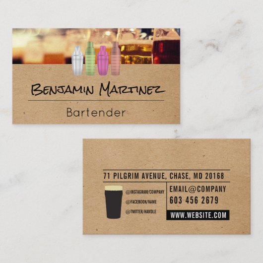 ビール | バーテンダー 名刺 (正面/裏面)