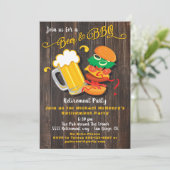 ビール&バーベキューリタイアメントパーティの招待状 招待状 (スタンド正面)