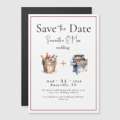 ビール&バーベキュー結婚式の日付を保存 マグネット招待状 (正面/裏面)
