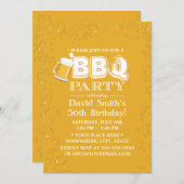 ビール&バーベキュー50thバースデーパーティー 招待状 (正面/裏面)