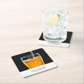 ビール、パブ/ブルワリーのパイント スクエアペーパーコースター (インサイチュ)