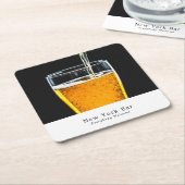 ビール、パブ/ブルワリーのパイント スクエアペーパーコースター (アングル)