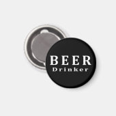 ビール、ビールを飲む人 マグネット (正面/裏面)