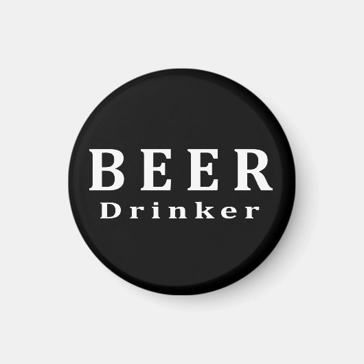 ビール、ビールを飲む人 マグネット (正面)