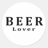 ビール、ビール好き ラウンドシール (正面)