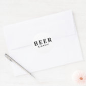 ビール、ビール好き ラウンドシール (封筒)