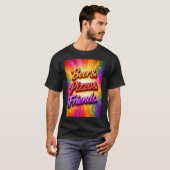 ビール ピザ 友達 Tシャツ (正面フル)