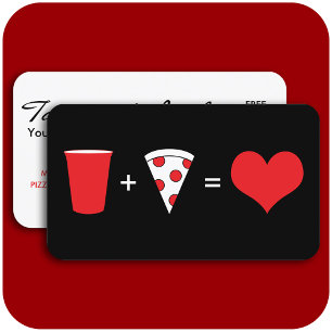 ビール+ピザ=愛 名刺
