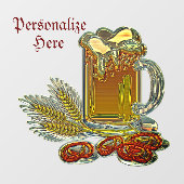 ビール&プレッツェルオクトーバーフェストパブバー ウィンドウサイン (シート)