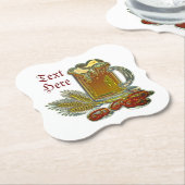 ビール&プレッツェルオクトーバーフェストパブバー ペーパーコースター (アングル)