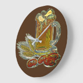 ビール&プレッツェルオクトーバーフェストパブバー ラージ壁時計 (傾斜)