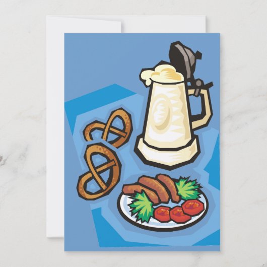 ビール、プレッツェル、ソーセージパーティの招待状 招待状 (正面)