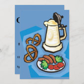 ビール、プレッツェル、ソーセージパーティの招待状 招待状 (正面/裏面)