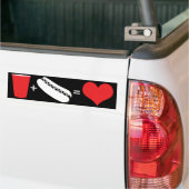 ビール+ホットドッグ=愛 バンパーステッカー (トラック上)