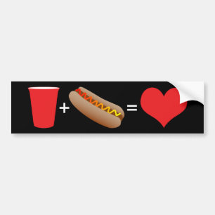 ビール + ホットドッグ=愛 バンパーステッカー