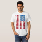 ビール・ポン飲みゲームのアメリカ国旗 Tシャツ (正面フル)