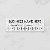 ビール。 ロイヤリティのパンチカード ロイヤリティカード (裏面)