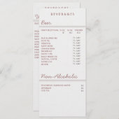 ビール&ワイン用の4.5インチx 6.25インチフラットメニューカードを飲む メニュー (正面/裏面)