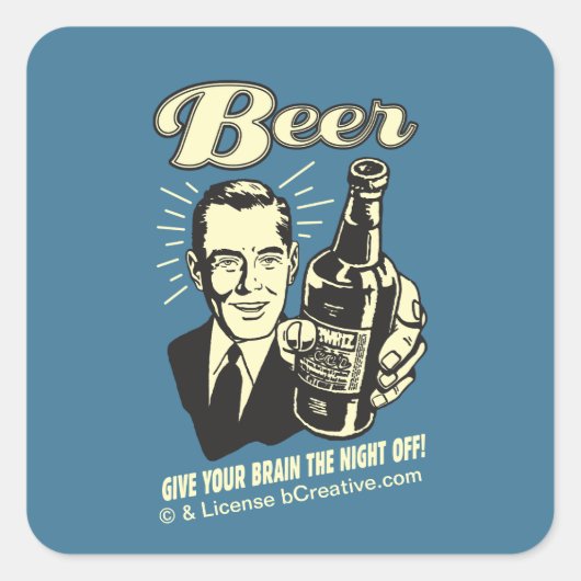 ビール：与え夜は頭が離れる スクエアシール (正面)