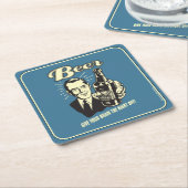 ビール:与え夜は頭が離れる スクエアペーパーコースター (アングル)