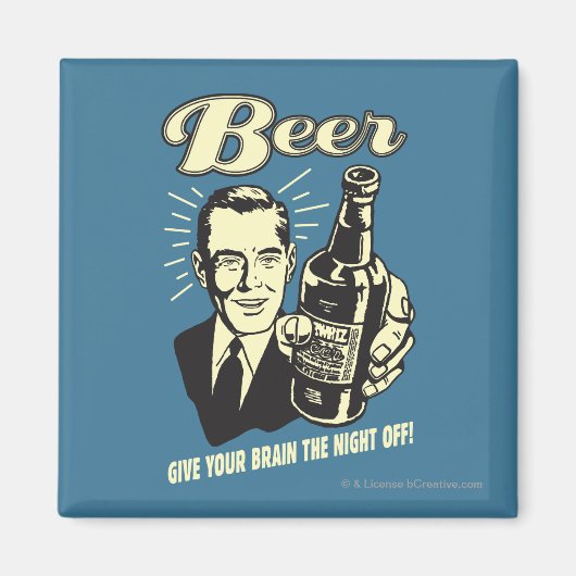 ビール:与え夜は頭が離れる マグネット (正面)