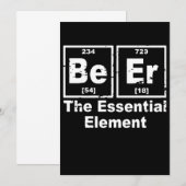 ビール 化学の必須要素 パブ BBQ パーティー 招待状 (正面/裏面)