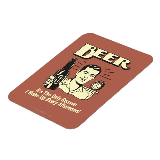 ビール：午後に起きる唯一の理由 マグネット (左側)