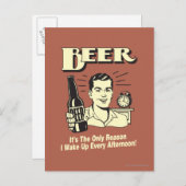 ビール：午後起きる唯一の理由 ポストカード (正面/裏面)