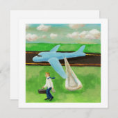 ビール、大きいスライドおよび私の威厳-飛行機をやめること 案内状 (正面/裏面)